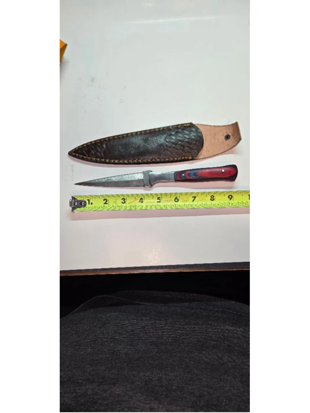 Custom Handmad Louis Martin Damascus Layered Knife Dagger w/ Sheath Double edge